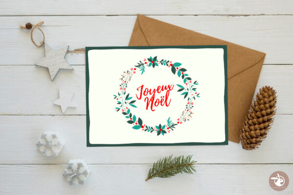 Carte Couronne de Noël