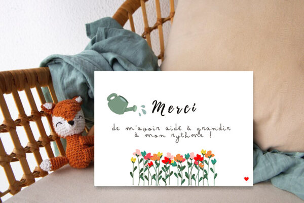 Carte Maître/Maîtresse. ATSEM. Nounou. Carte merci maîtresse